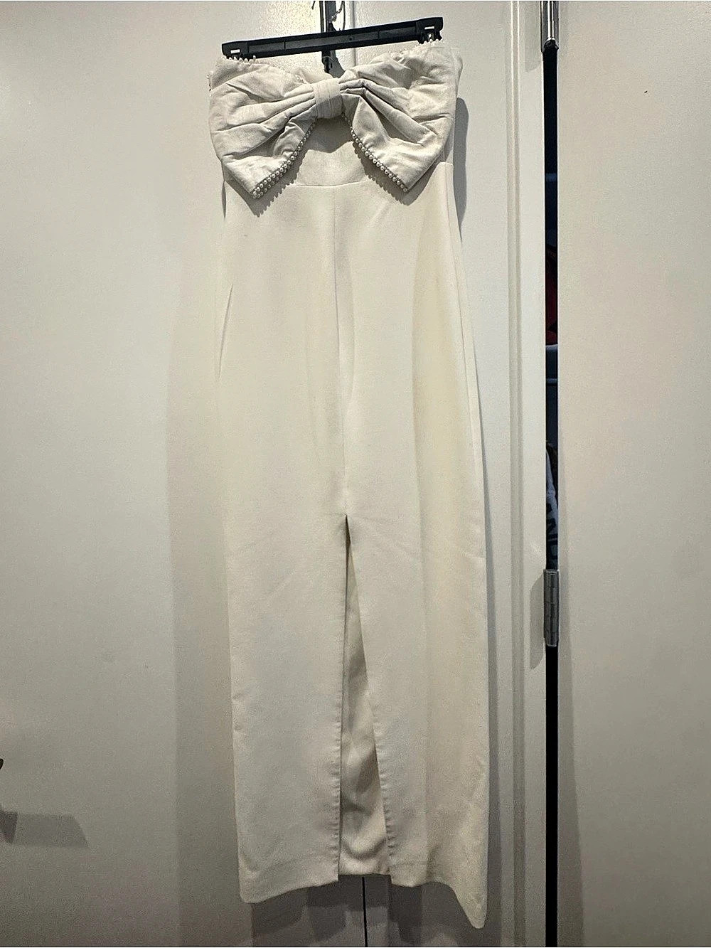 LIKELY Strapless Wedding Dress, White Pearl Back Bow, Dry Cleaned
